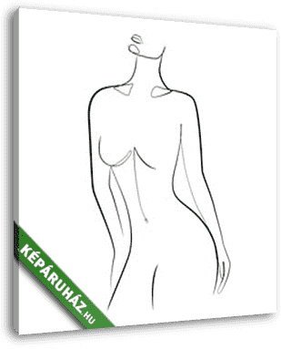 Nő test sziluett (vonalrajz, line art) - vászonkép 3D látványterv