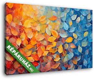 Őszi színes levelek 3. - vászonkép 3D látványterv