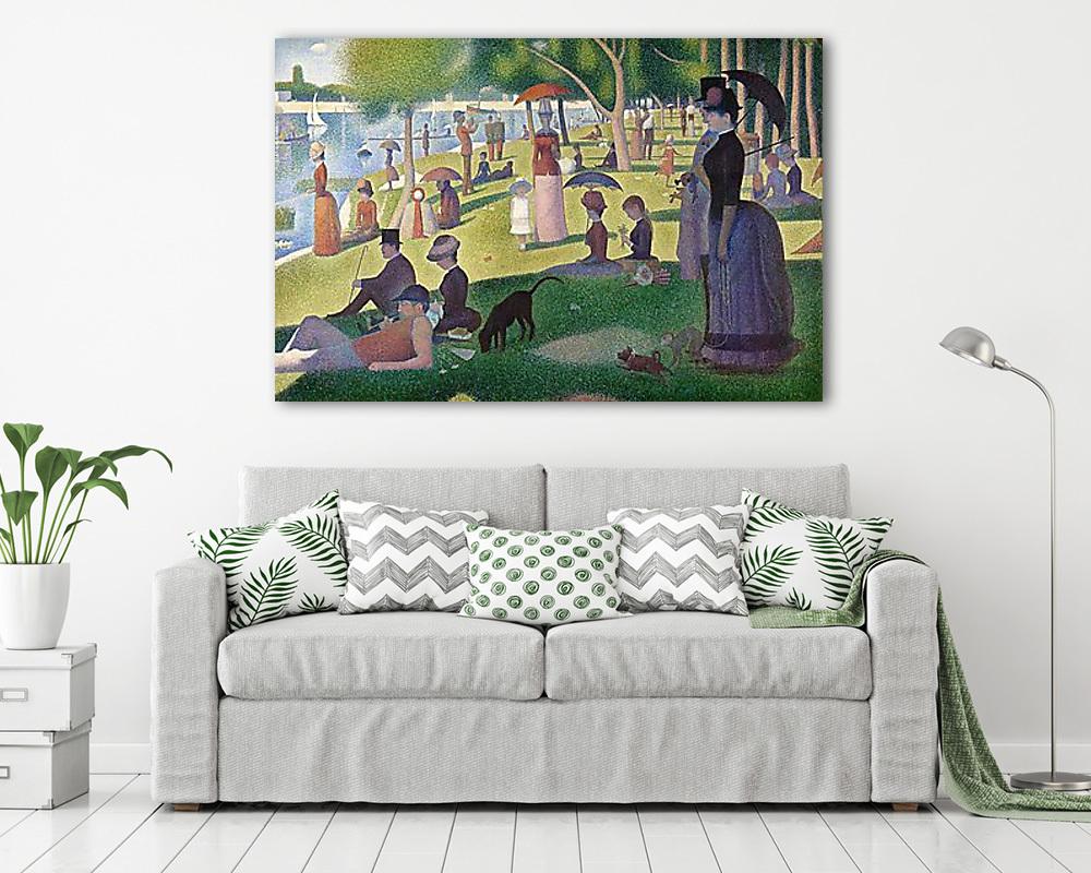 Vasárnap délután Grande Jatte szigetén (1884-1886) - vászonkép, falikép vásárlás Vasárnap délután Grande Jatte szigetén (1884-1886) (poszter) - vászonkép, falikép otthonra és irodába