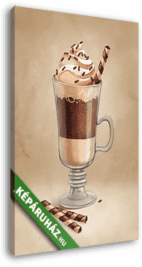Kávé Latte. Akvarell illusztráció - vászonkép 3D látványterv