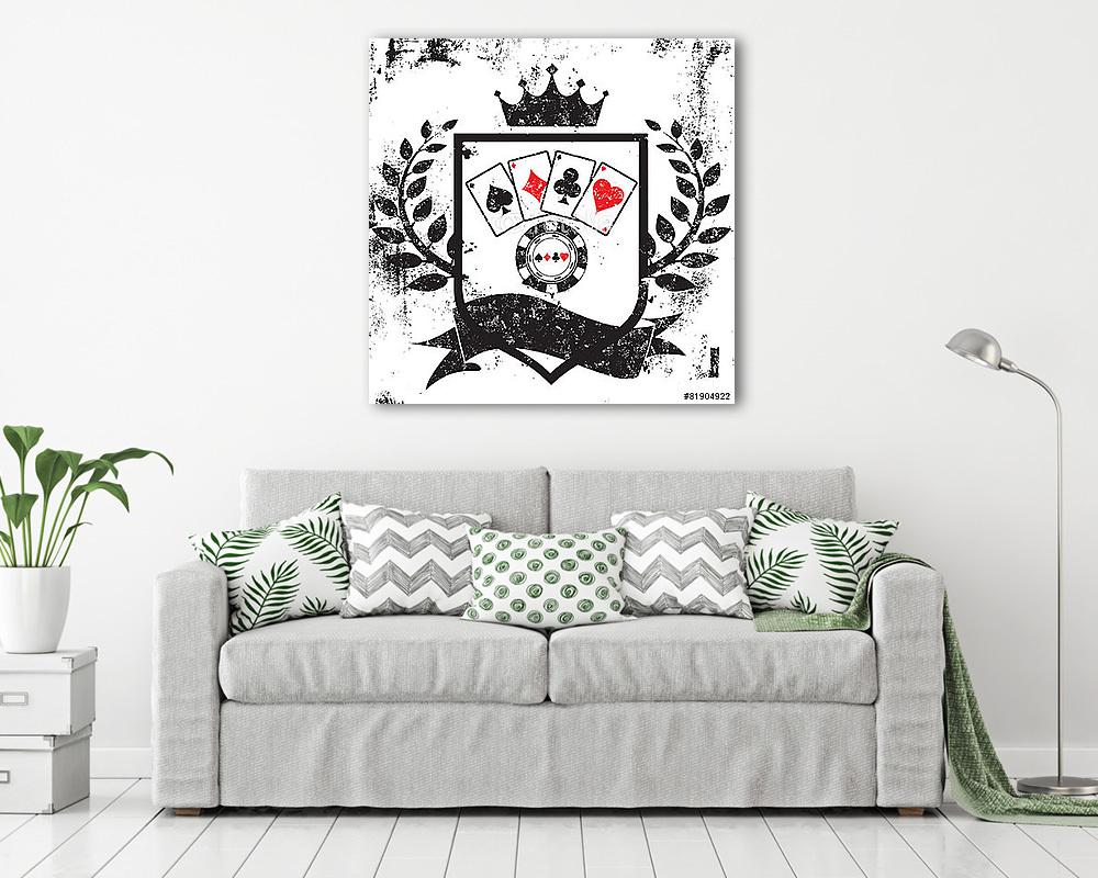 Póker pajzs jelvény - vászonkép, falikép vásárlás Póker pajzs jelvény (vászonkép) - vászonkép, falikép otthonra és irodába