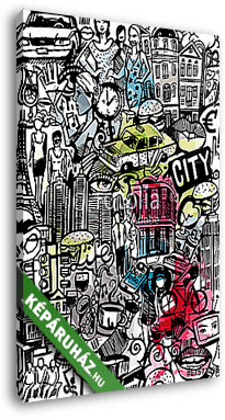 Big City Doodle - vászonkép 3D látványterv