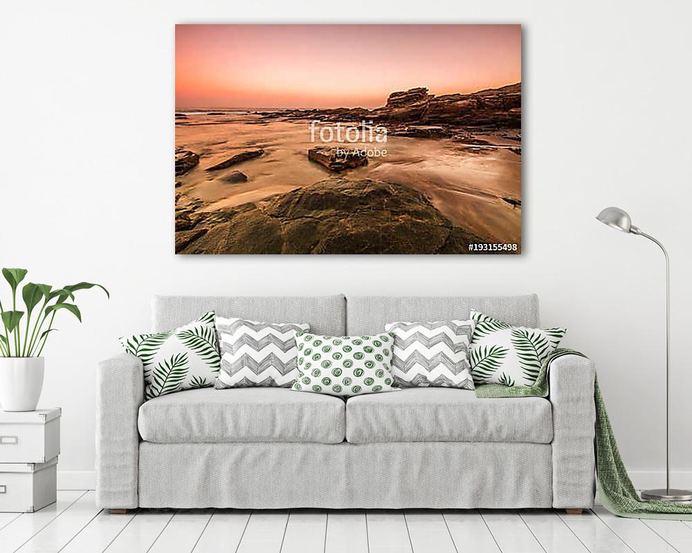 Colorful seascape at Gran Canaria Island coast. Canary Islands,  (többrészes kép) - vászonkép, falikép otthonra és irodába