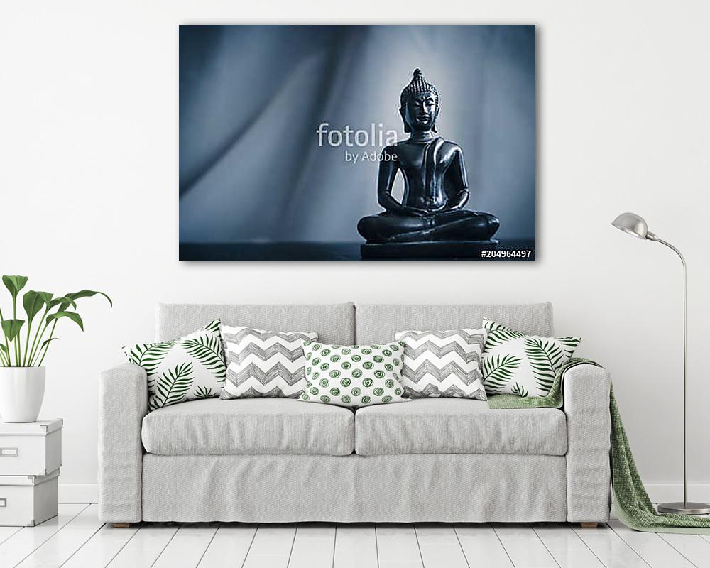 black statue of Buddha (fotótapéta) - vászonkép, falikép otthonra és irodába