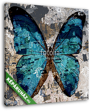 grunge butterfly  - vászonkép 3D látványterv
