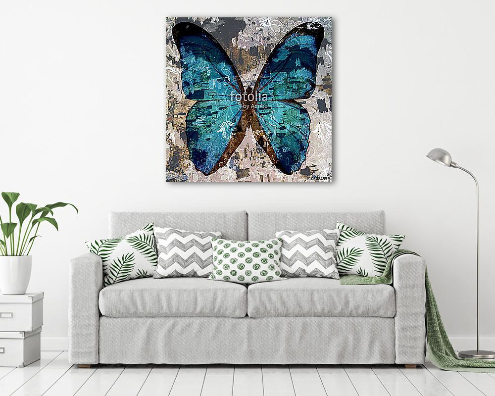 grunge butterfly  (poszter) - vászonkép, falikép otthonra és irodába