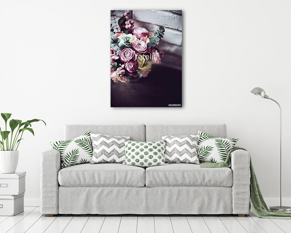 bouquet of pink and white roses - vászonkép, falikép vásárlás bouquet of pink and white roses (többrészes kép) - vászonkép, falikép otthonra és irodába