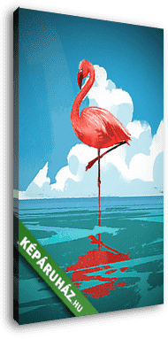 Flamingó a tengeren - vászonkép 3D látványterv