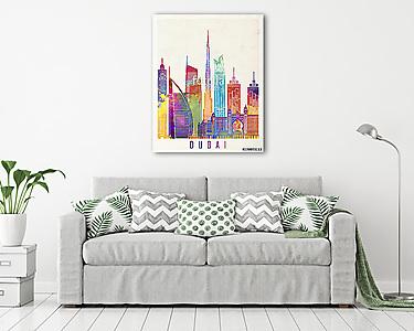 Dubai landmarks watercolor poster (vászonkép) - vászonkép, falikép otthonra és irodába