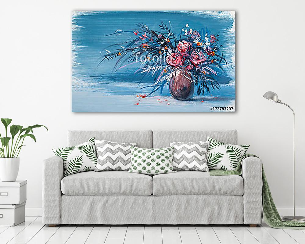 Virág csokor absztrakt stílusban(olajfestmény reprodukció) - vászonkép, falikép vásárlás Virág csokor absztrakt stílusban(olajfestmény reprodukció) (fotótapéta) - vászonkép, falikép otthonra és irodába