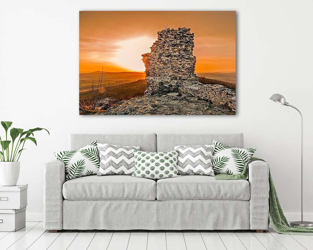 Magányos várrom a hegyen (vászonkép) - vászonkép, falikép otthonra és irodába