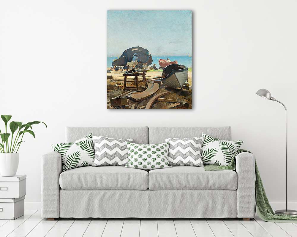 Halászcsónak építés - vászonkép, falikép vásárlás Halászcsónak építés (vászonkép) - vászonkép, falikép otthonra és irodába