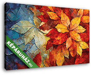 Őszi színes levelek 4. - vászonkép 3D látványterv