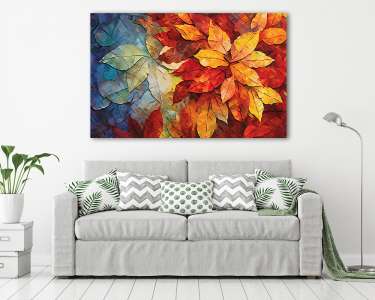 Őszi színes levelek 4. (vászonkép) - vászonkép, falikép otthonra és irodába
