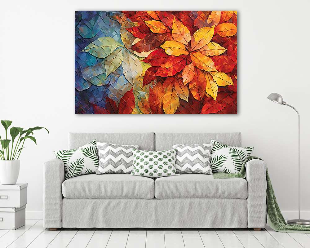 Őszi színes levelek 4. (többrészes kép) - vászonkép, falikép otthonra és irodába