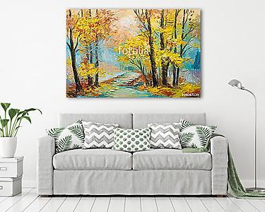Őszi erdő fái (olajfestmény reprodukció) (vászonkép) - vászonkép, falikép otthonra és irodába
