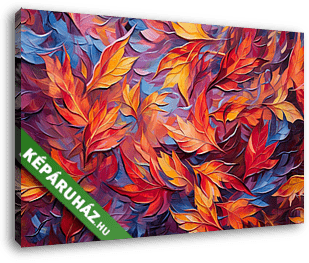 Őszi színes levelek 5. - vászonkép 3D látványterv