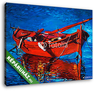 Piros csónak - vászonkép 3D látványterv