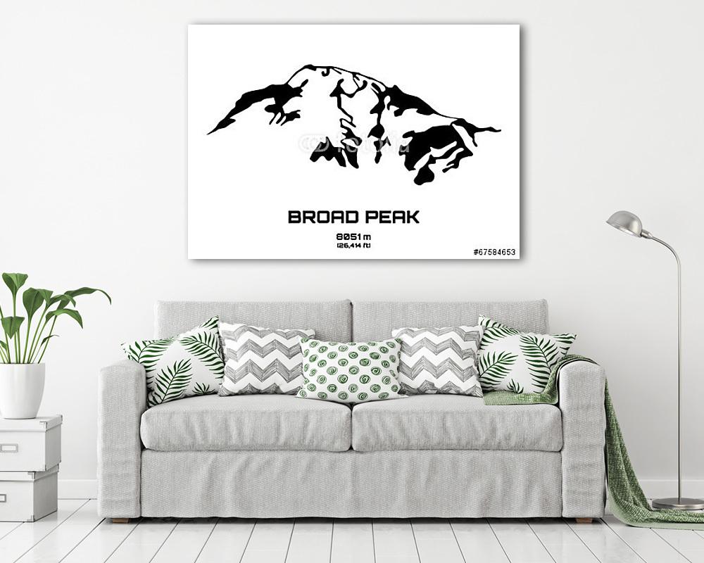 A Broad Peak vázlata  (vászonkép) - vászonkép, falikép otthonra és irodába