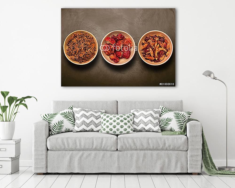 fűszerek a tálban (vászonkép) - vászonkép, falikép otthonra és irodába