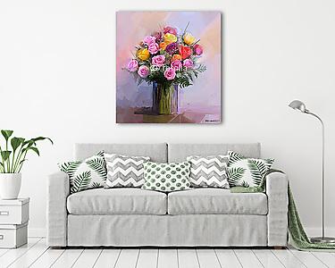 Csendéletes rózsák  (olajfestmény reprodukció) (vászonkép) - vászonkép, falikép otthonra és irodába