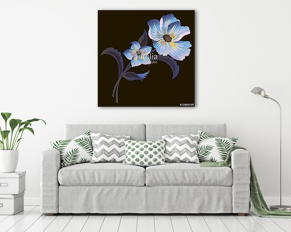 virágkék vektor  (fotótapéta) - vászonkép, falikép otthonra és irodába