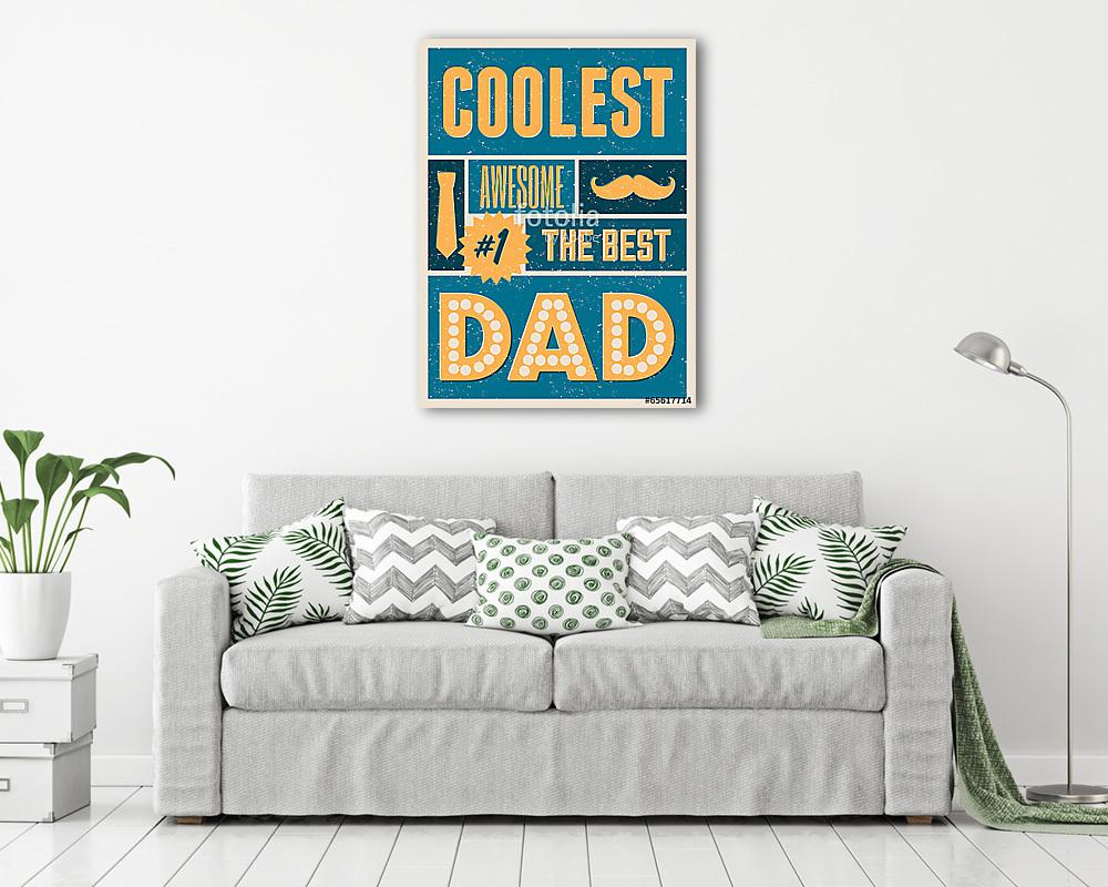 Apák napja üdvözlőlap (keretezett kép) - vászonkép, falikép otthonra és irodába