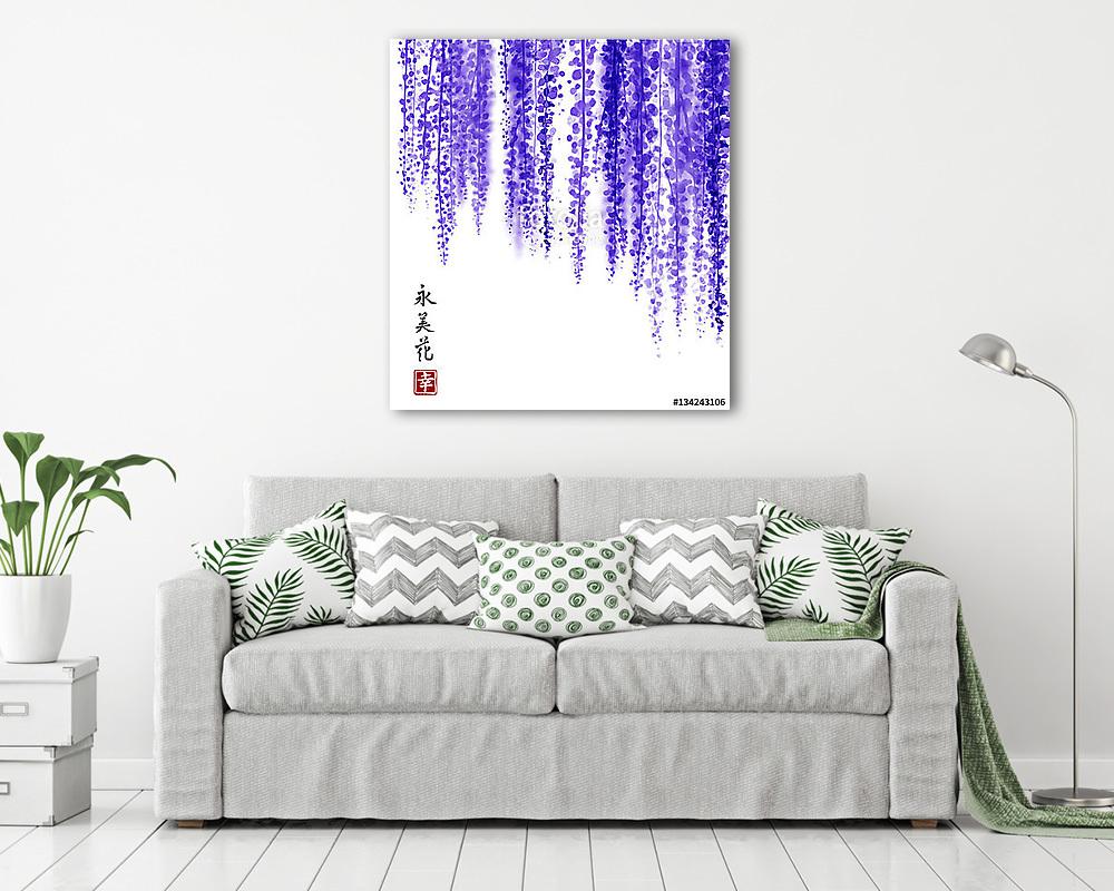 Nagy fekete grunge tintasugaras splash fehér alapon. traditiona (vászonkép) - vászonkép, falikép otthonra és irodába