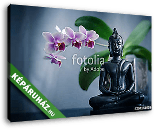 Buddha and Orchid - vászonkép 3D látványterv
