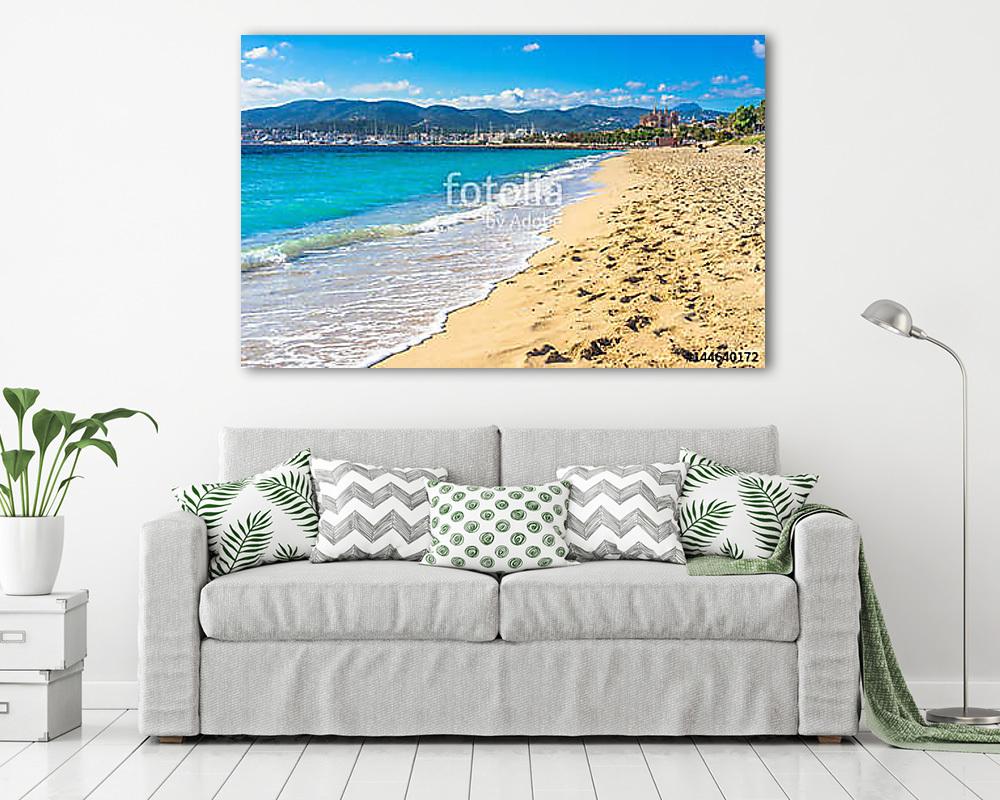 Spanien Palma de Mallorca Strand Küste Mittelmeer Urlaub - vászonkép, falikép vásárlás Spanien Palma de Mallorca Strand Küste Mittelmeer Urlaub (vászonkép) - vászonkép, falikép otthonra és irodába