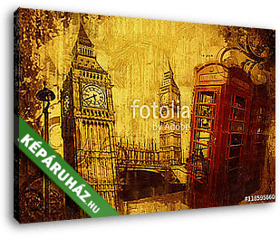 London oil art illustration - vászonkép 3D látványterv