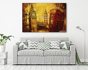 London oil art illustration (vászonkép) - vászonkép, falikép otthonra és irodába