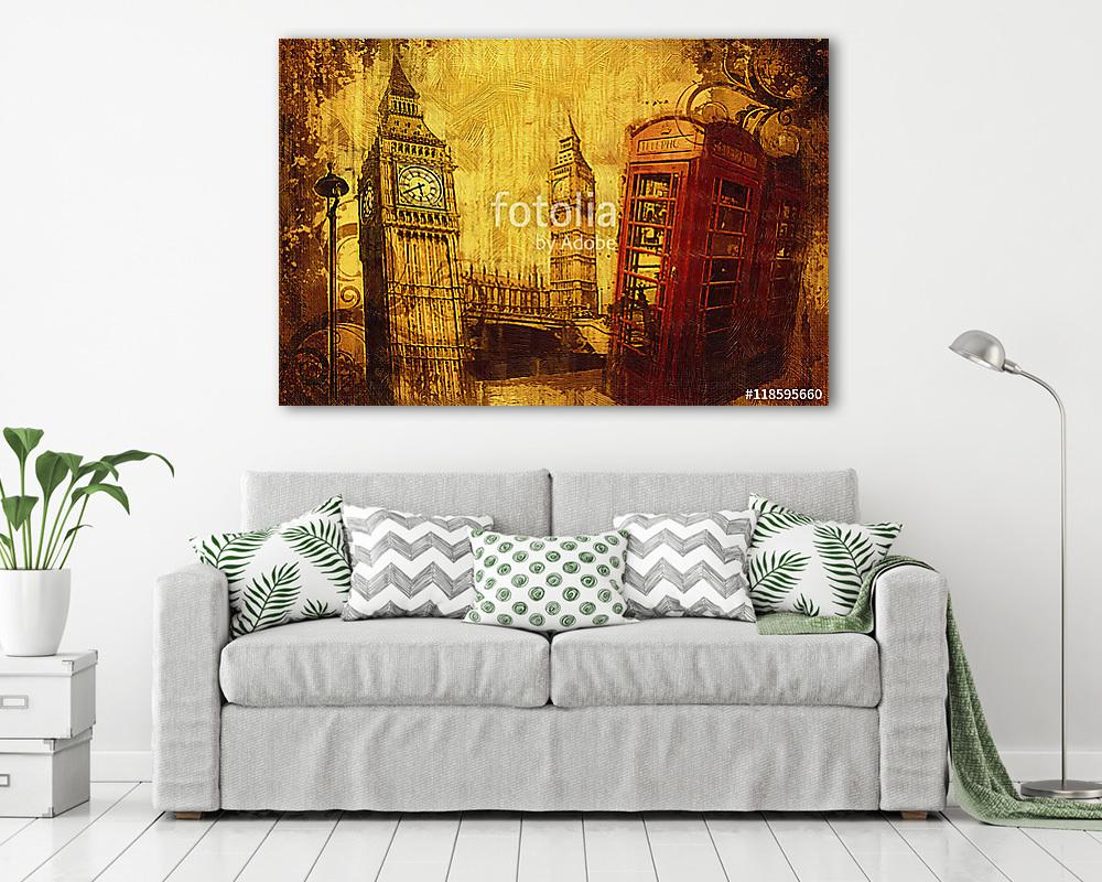 London oil art illustration (fotótapéta) - vászonkép, falikép otthonra és irodába