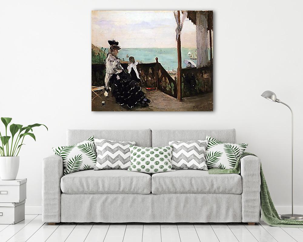 Villa a strandon (keretezett kép) - vászonkép, falikép otthonra és irodába