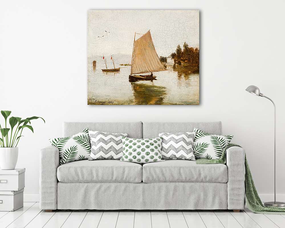 Vitorlás a Starnbergi-tavon - vászonkép, falikép vásárlás Vitorlás a Starnbergi-tavon (vászonkép) - vászonkép, falikép otthonra és irodába