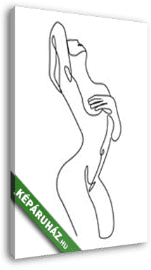 Meztelen női alak 2. (vonalrajz, line art) - vászonkép 3D látványterv