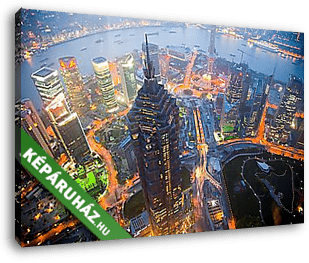Shanghai felhőkarcolói - vászonkép 3D látványterv