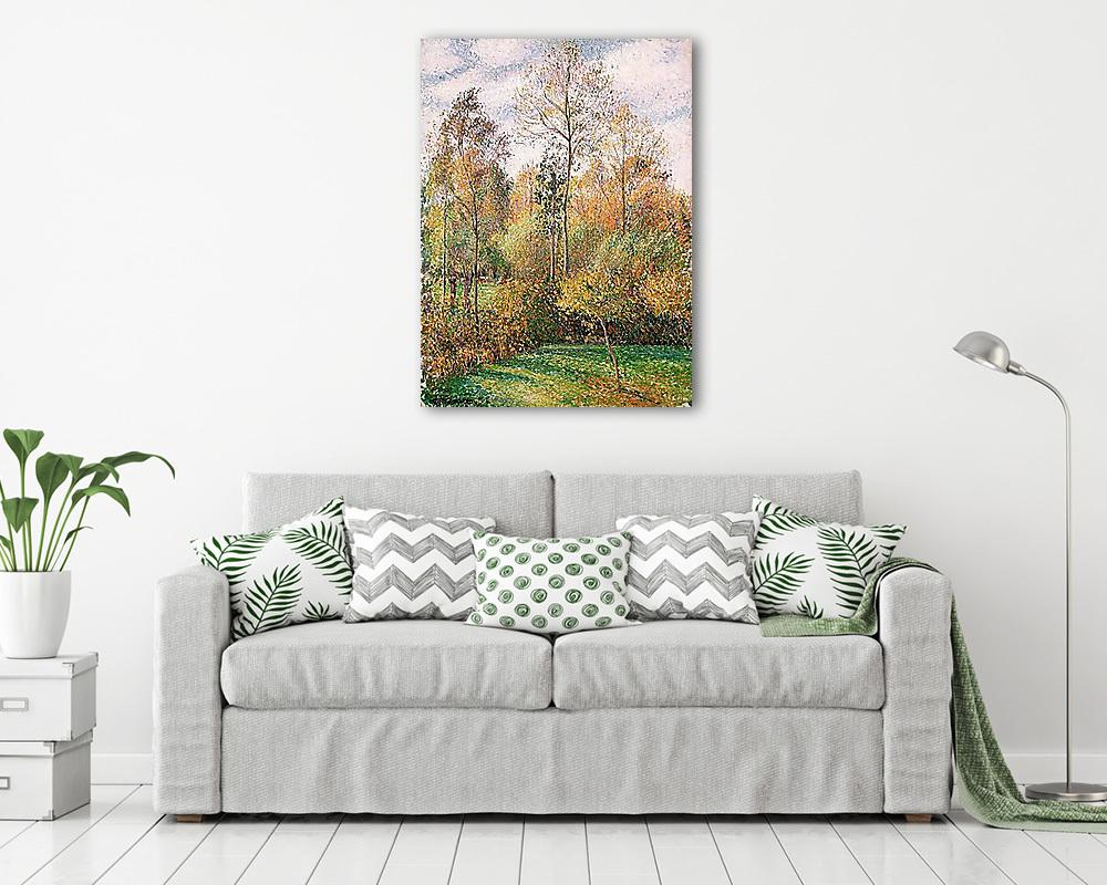 Nyárfák ősszel, Eragny-ban - vászonkép, falikép vásárlás Nyárfák ősszel, Eragny-ban (keretezett kép) - vászonkép, falikép otthonra és irodába