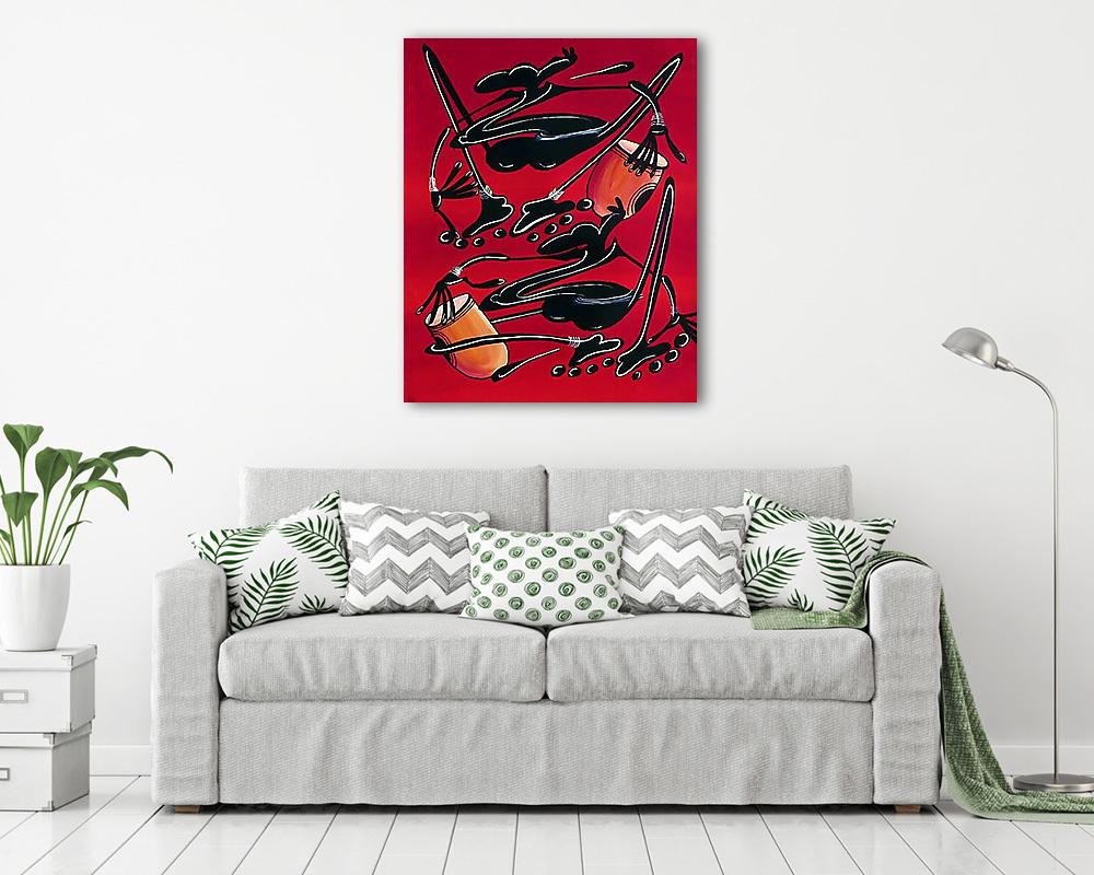 Afrikai zene 001 - Digital Art (többrészes kép) - vászonkép, falikép otthonra és irodába