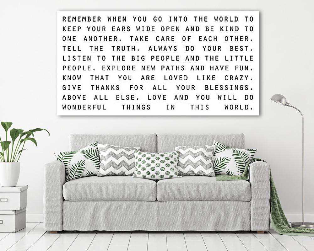 Remember when you go (fehér háttéren) (bögre) - vászonkép, falikép otthonra és irodába