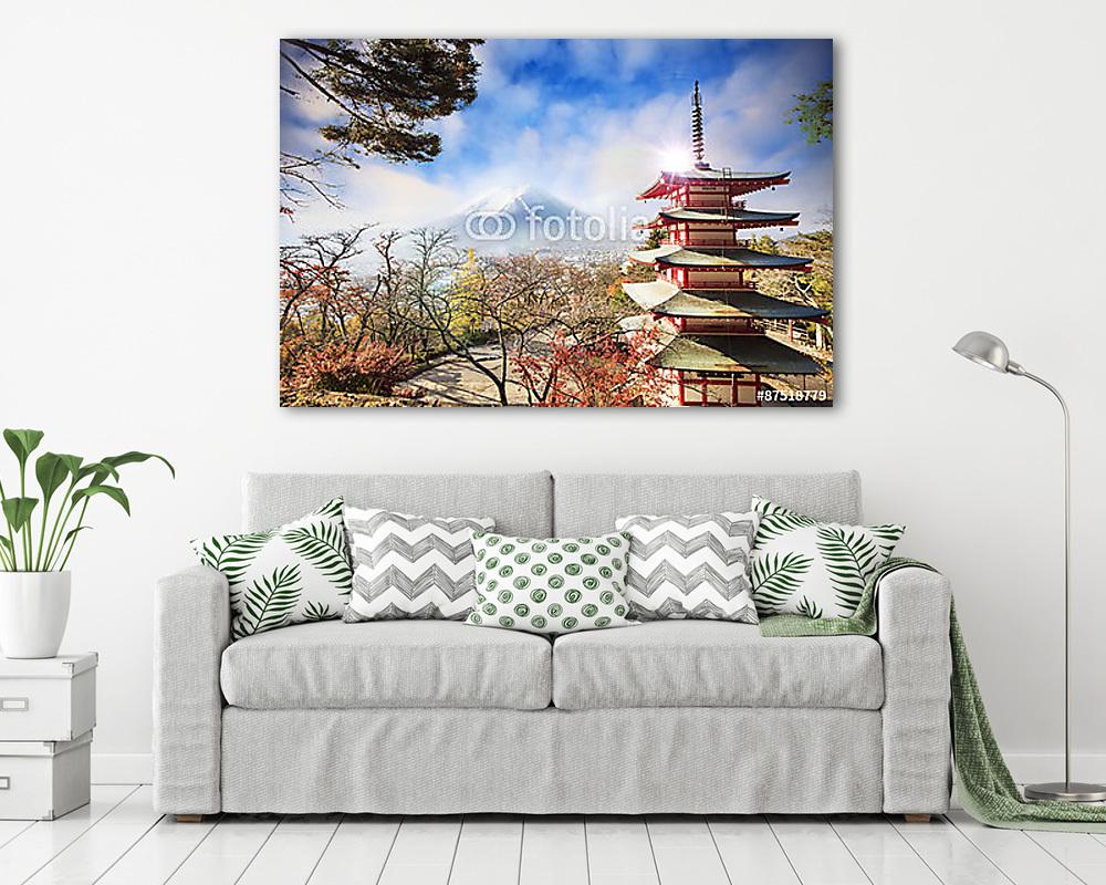 Mt. Fuji a bukás színeivel Japánban. (fotótapéta) - vászonkép, falikép otthonra és irodába