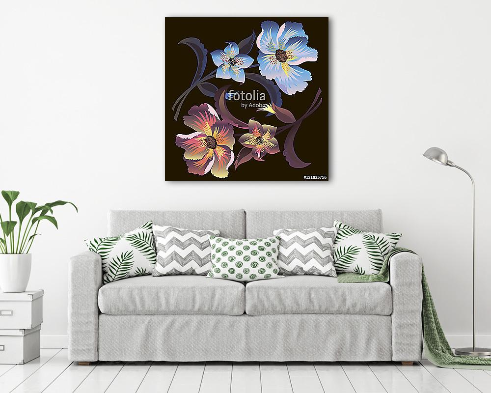 virágkék vektor  (fotótapéta) - vászonkép, falikép otthonra és irodába