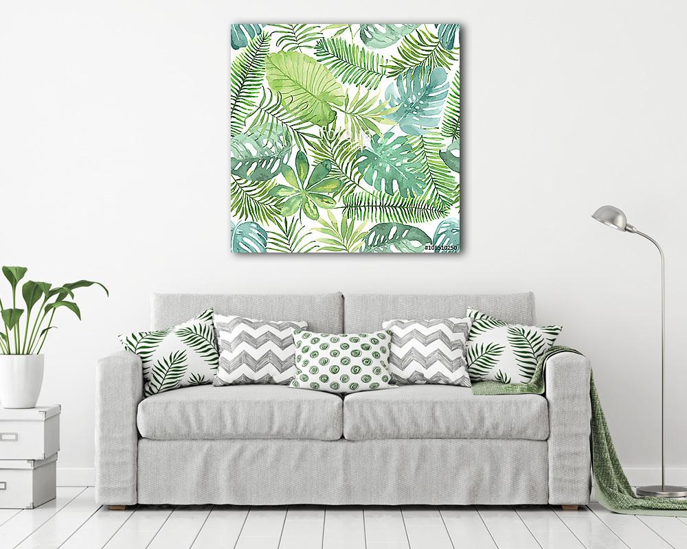Trópusi levél tapétaminták (vászonkép) - vászonkép, falikép otthonra és irodába