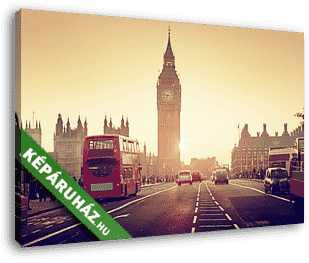 Westminster híd naplementében, London, Egyesült Királyság - vászonkép 3D látványterv