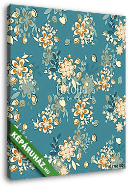 Seamless spring floral pattern - vászonkép 3D látványterv