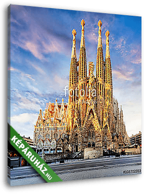 BARCELONA, SPAIN - FEB 10: View of the Sagrada Familia, a large - vászonkép 3D látványterv