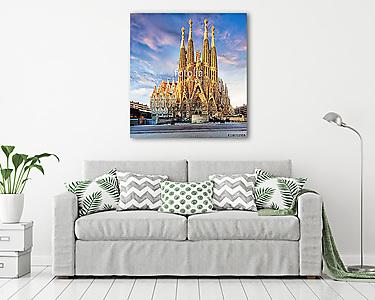 BARCELONA, SPAIN - FEB 10: View of the Sagrada Familia, a large (vászonkép) - vászonkép, falikép otthonra és irodába