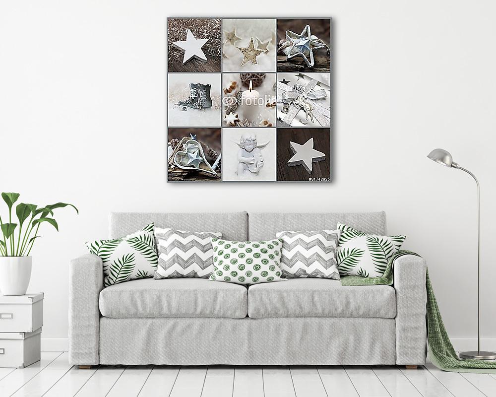 Karácsonyi kártya gyertyával (vászonkép) - vászonkép, falikép otthonra és irodába