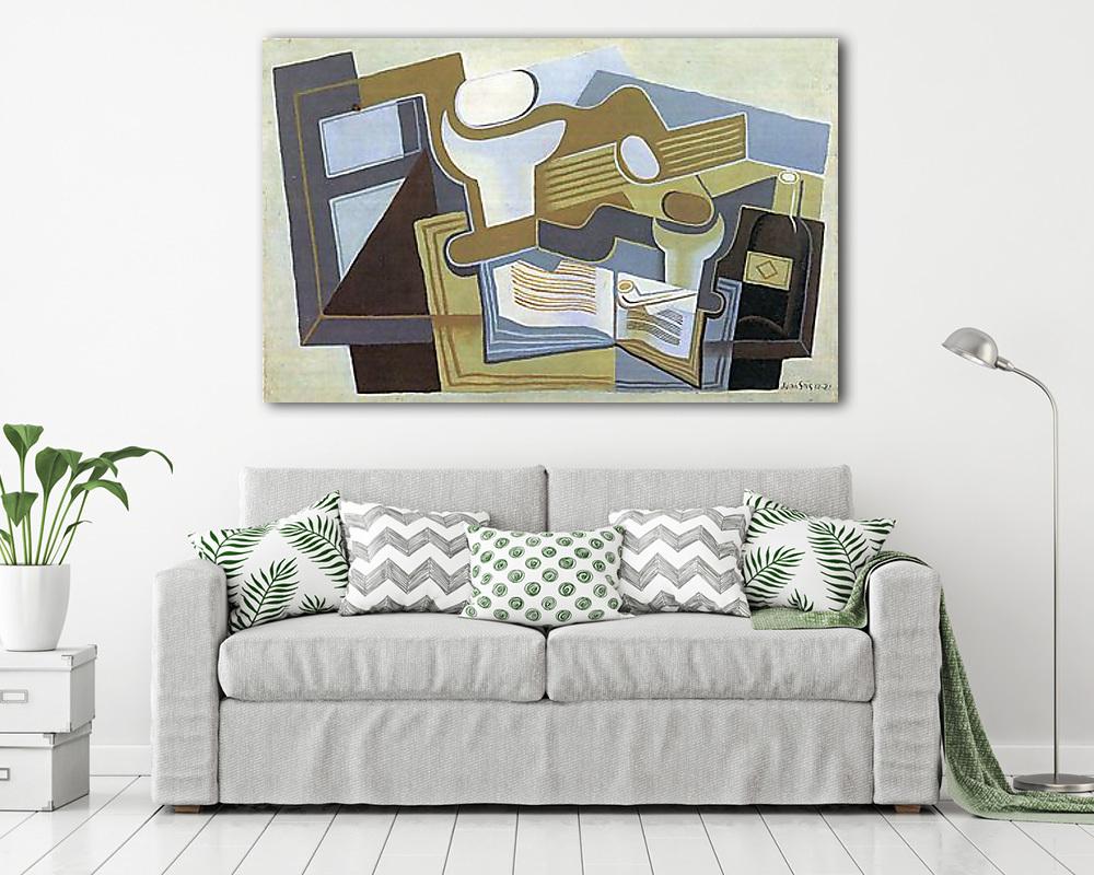 Gitár és gyümölcstál (poszter) - vászonkép, falikép otthonra és irodába