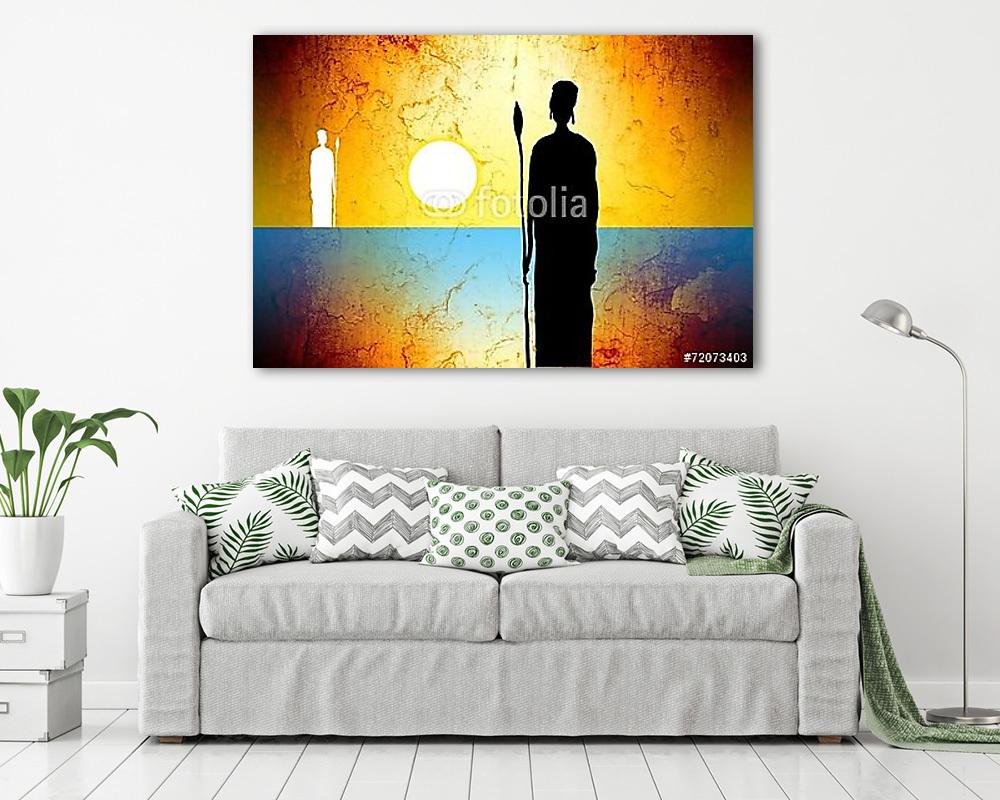 afro motívum etnikai retro vintage (vászonkép) - vászonkép, falikép otthonra és irodába